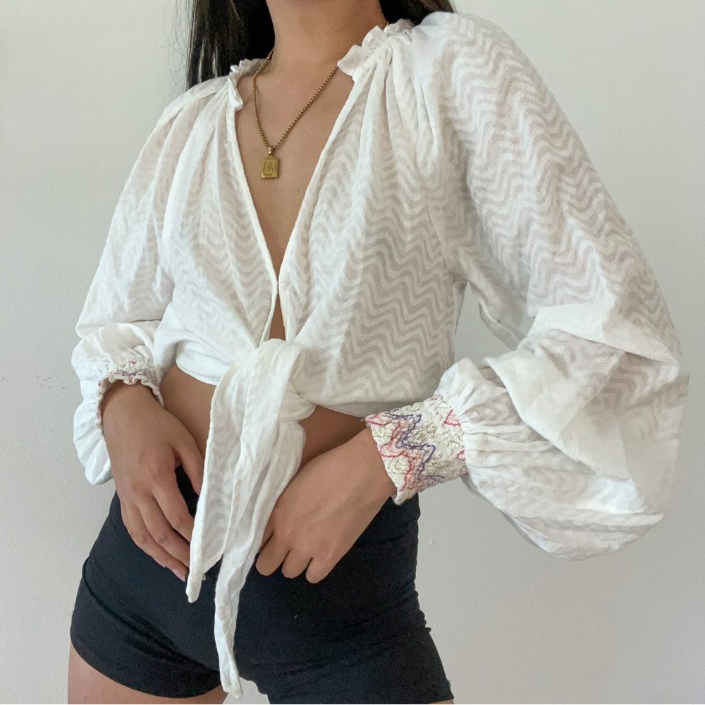 Ramy Brook Kairo Tie Front Shirt